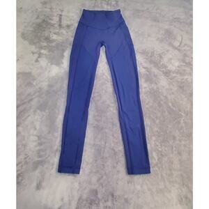 Lululemon Sz 4 Navy Blue Leggings Athletic High Rise 7/8 Length Ankle Gym C12-2